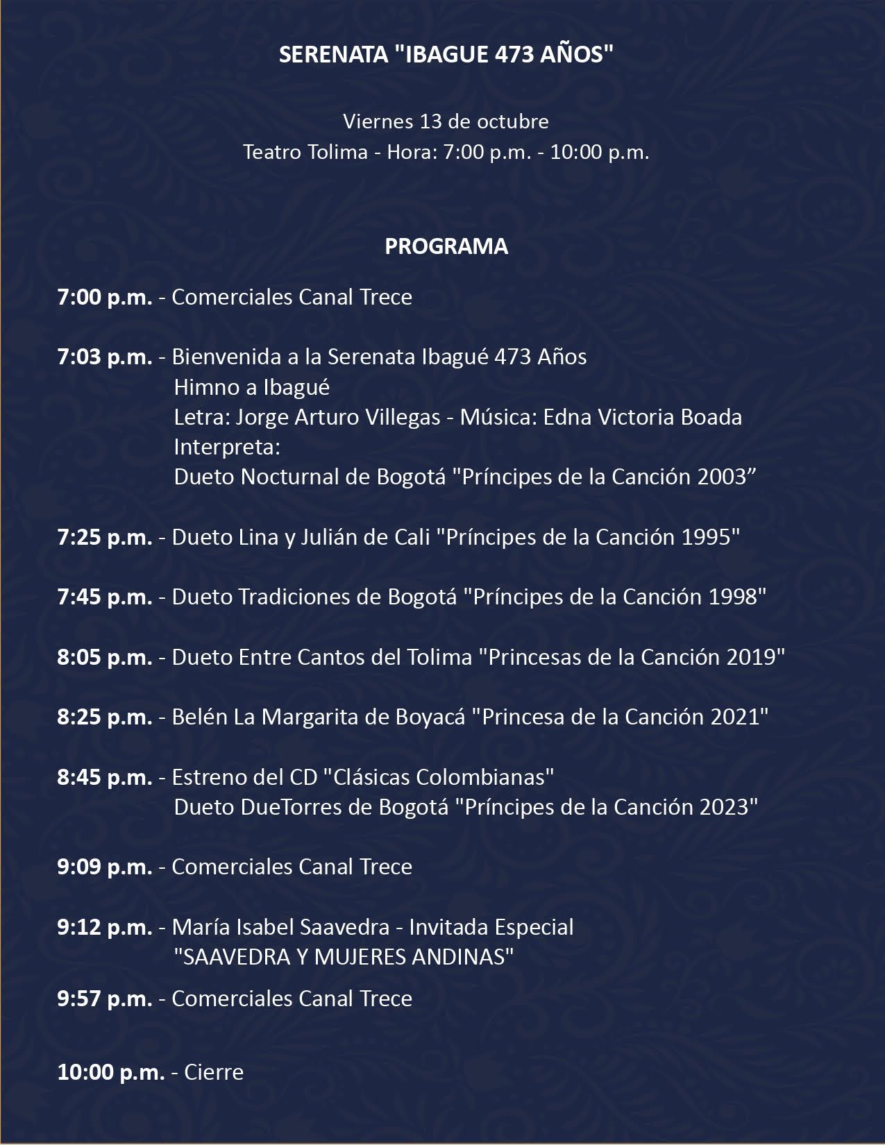 Ibagué 473 años - Fórmula Entretenimiento
