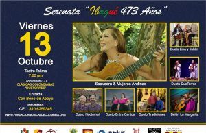 Ibagué vivirá la música colombiana en sus 473 años Ibagué 473 años - Fórmula Entretenimiento